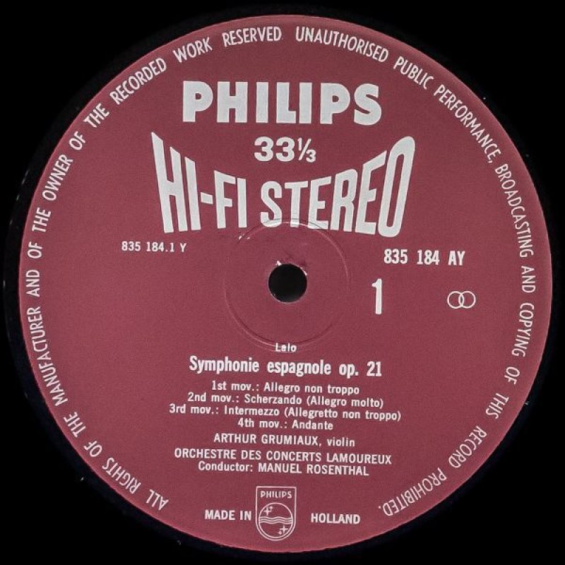 画像3: アルテュール・グリュミオー(Vn)/ラロ:ヴァイオリン協奏曲第2番「スペイン交響曲」作品21 (3)