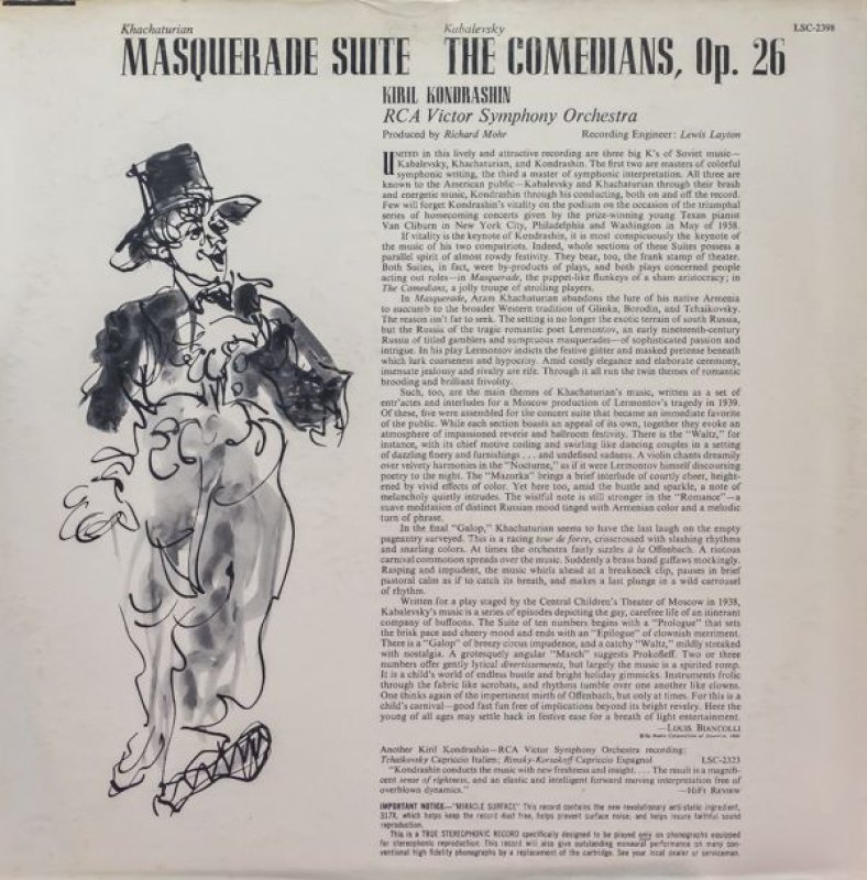画像2: キリル・コンドラシン指揮/ハチャトウリャン:組曲「仮面舞踏会」 (2)