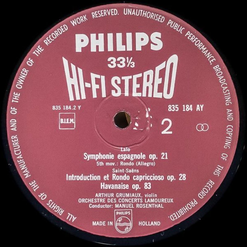 画像4: アルテュール・グリュミオー(Vn)/ラロ:ヴァイオリン協奏曲第2番「スペイン交響曲」作品21 (4)