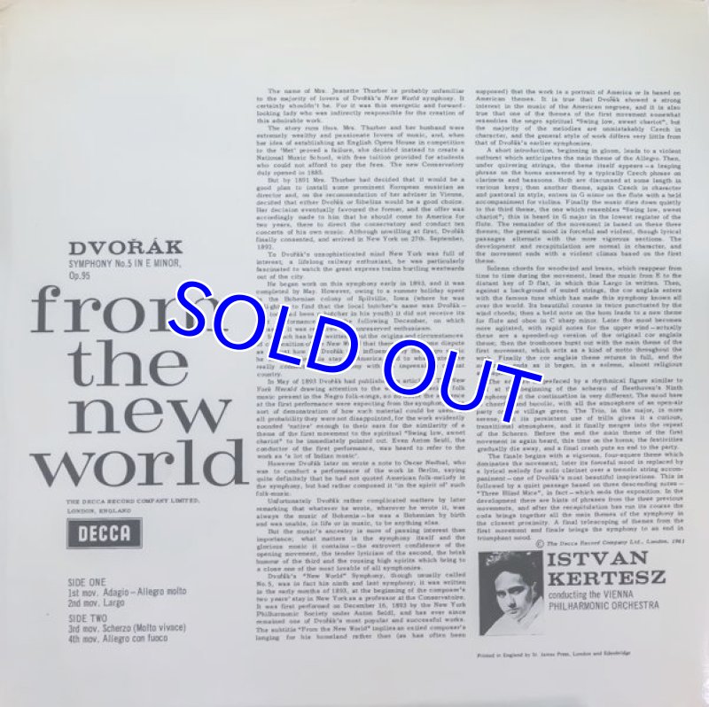 画像2: イシュトヴァン・ケルテス指揮/ドヴォルザーク:交響曲第5番ホ短調作品95「新世界より」 (2)