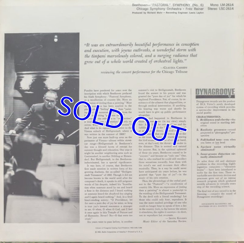 画像2: フリッツ・ライナー指揮/ベートーヴェン：交響曲第6番ヘ長調作品68　田園 (2)