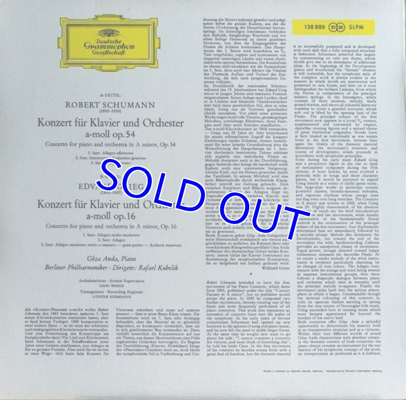 画像2: ゲザ・アンダ（p）/シューマン＆グリーク：ピアノ協奏曲 (2)