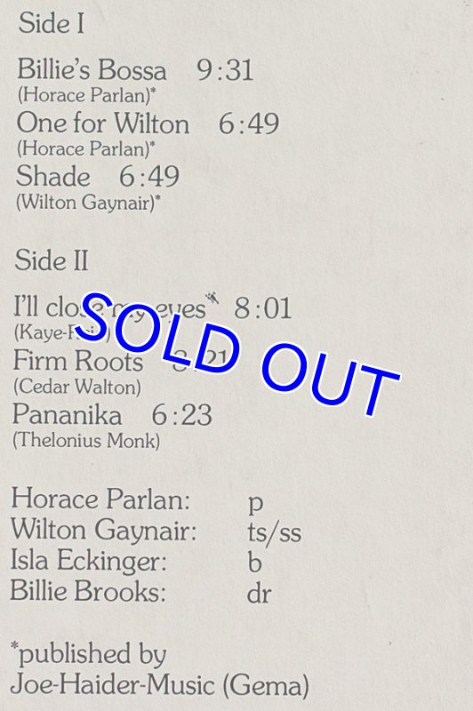 画像4: ホレス・パーラン（ｐ）/ONE FOR WILTON (4)