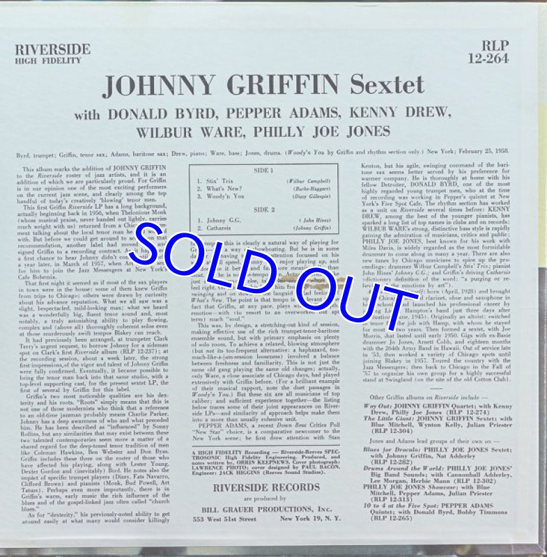 画像2: ジョニー・グリフィン(ts)/SEXTET (2)