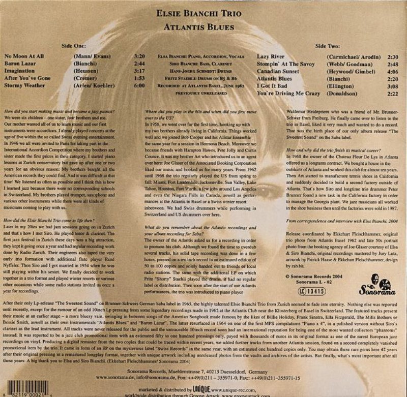 画像2: エルジ・ビアンキ (P,Vo)/ATLANTIS BLUES (2)