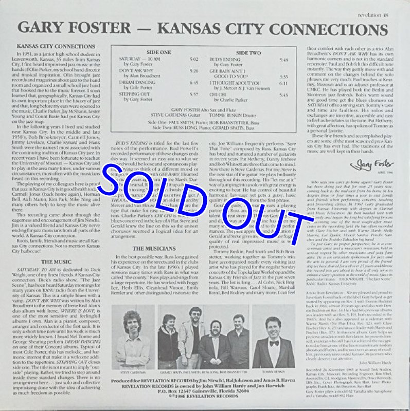 画像2: ゲイリー・フォスター(as)/KANSAS CITY CONNECTIONS (2)