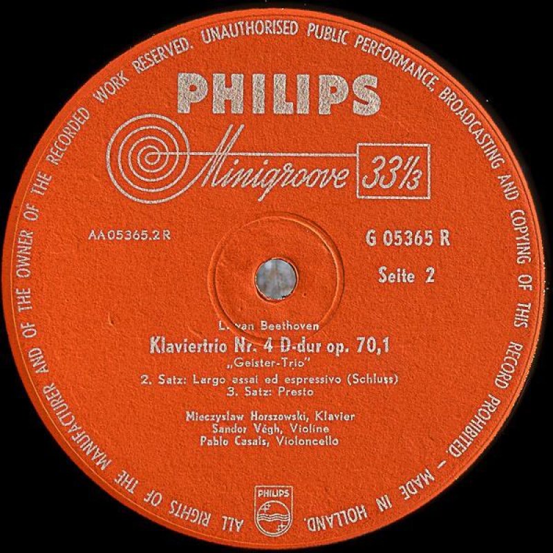 画像4: パブロ・カザルス（Vc）/ベートーヴェン：ピアノ三重奏曲第5番ニ長調作品70-1　幽霊 (4)
