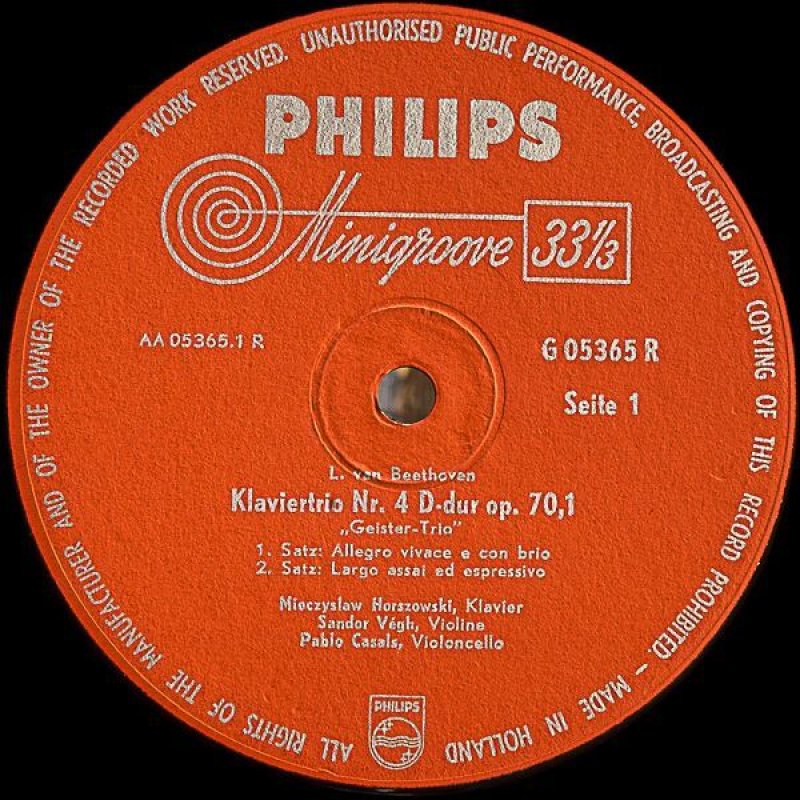 画像3: パブロ・カザルス（Vc）/ベートーヴェン：ピアノ三重奏曲第5番ニ長調作品70-1　幽霊 (3)
