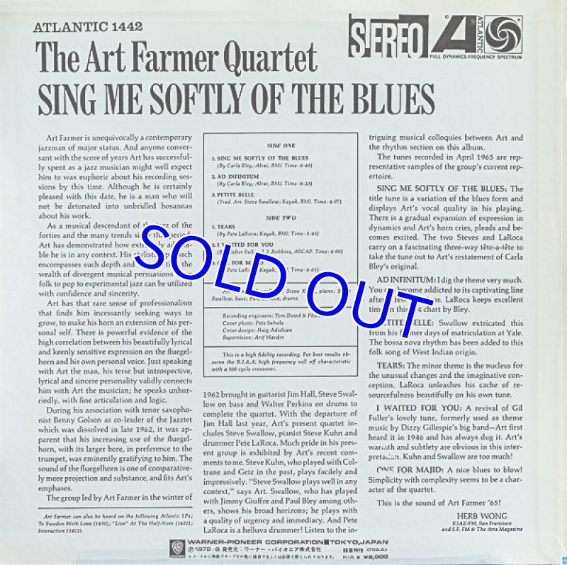 画像2: アート・ファーマー・カルテット/シング・ミー・ソフトリー・オブ・ザ・ブルース (2)