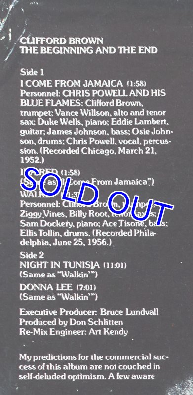 画像3: クリフォード・ブラウン（tp）/THE BEGINNING AND THE END (3)