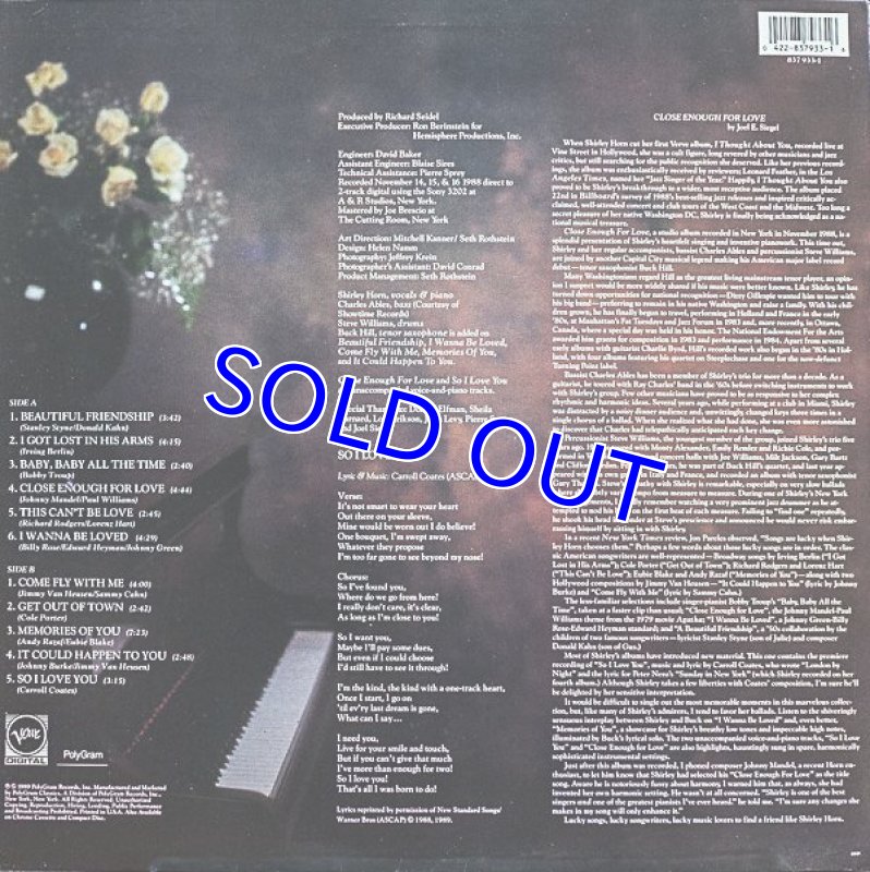 画像2: シャーリー・ホーン(Vo)/CLOSE ENOUGH FOR LOVE (2)