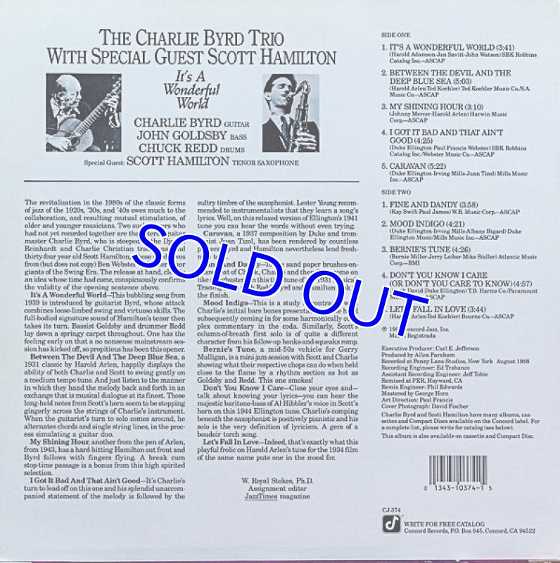 画像2: チャーリー・バード(g)/IT'S A WONDERFUL WORLD (2)