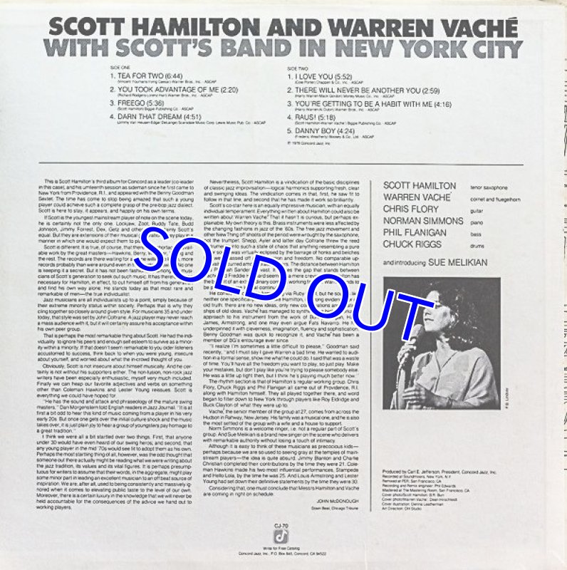 画像2: スコット・ハミルトン(ts)/WITH SCOTT'S BAND IN NEW YORK CITY (2)