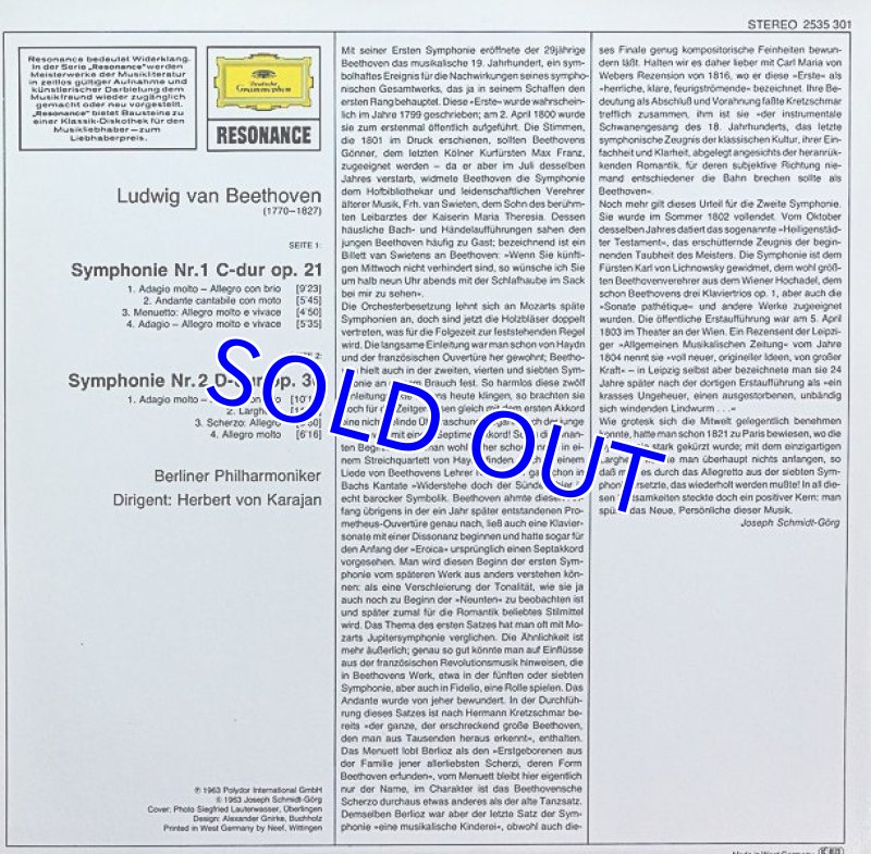 画像2: ヘルベルト・フォン・カラヤン指揮/ベートーヴェン:交響曲第1番、第2番 (2)