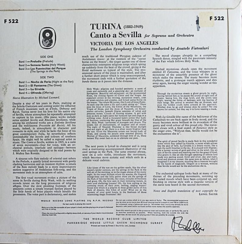 画像2: ビクトリア・デ・ロス・アンヘレス(Sop)/トゥリーナ:セビリアの歌 (2)