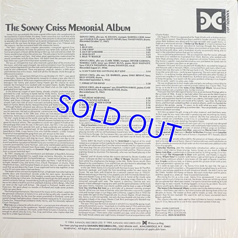 画像2: ソニー・クリス(as)/MEMORIAL ALBUM (2)
