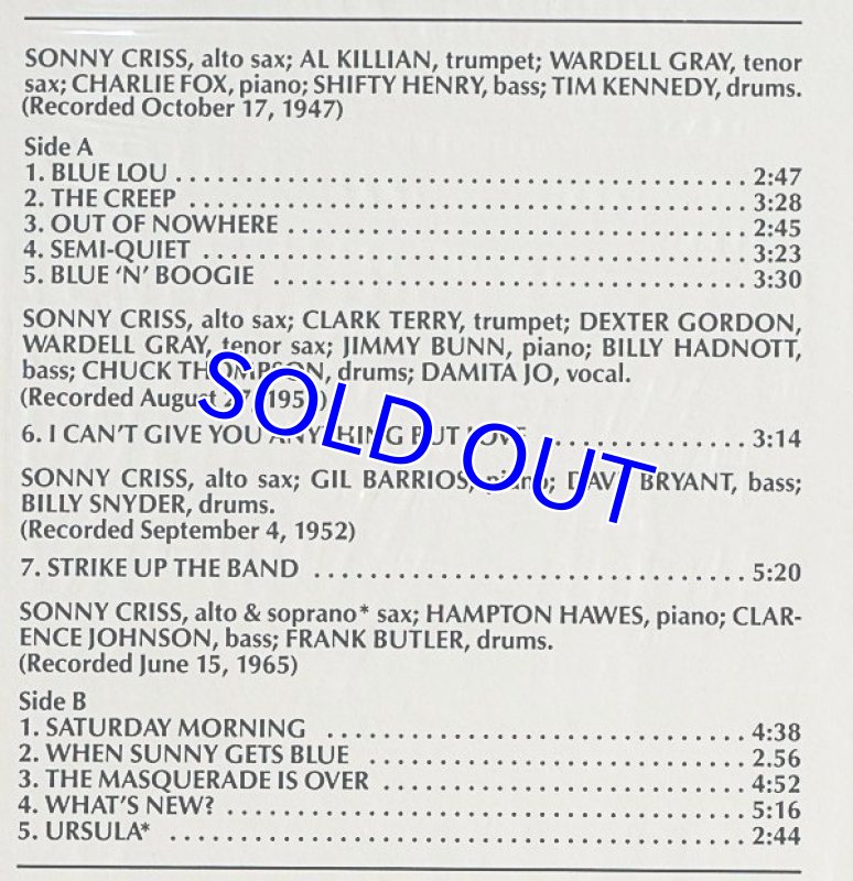 画像3: ソニー・クリス(as)/MEMORIAL ALBUM (3)