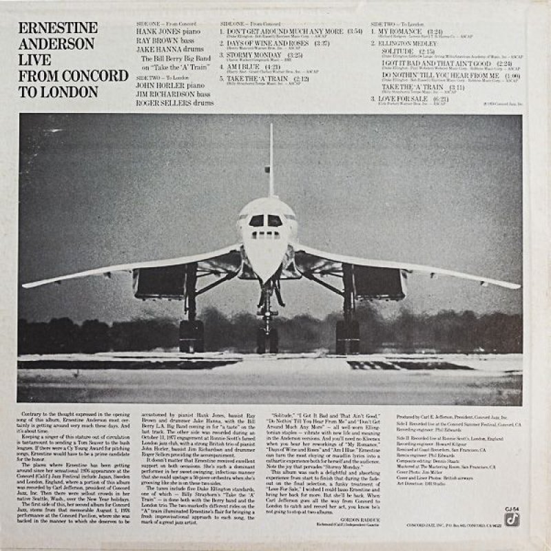画像2: アーネスティン・アンダーソン/LIVE FROM CONCORD T OLONDON (2)