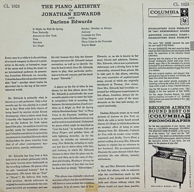 画像2: ジョー・スタッフォード/THE PIANO ARTISTRY OF JONATHAN EDWADS (2)