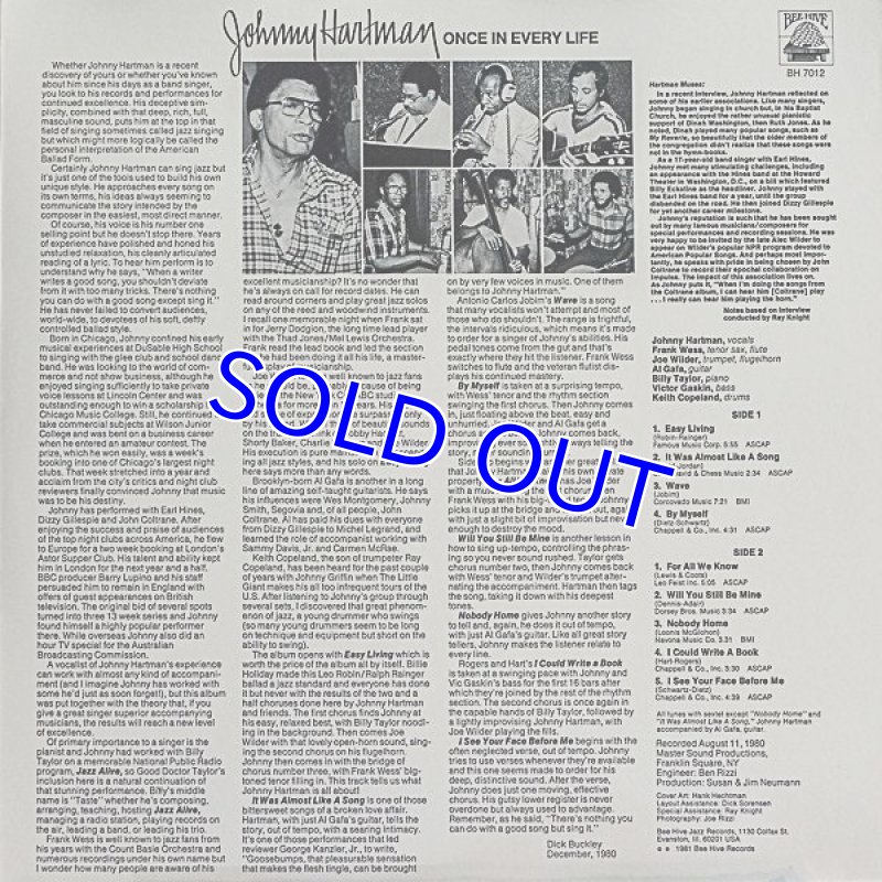 画像2: ジョニー・ハートマン/ONCE IN EVERY LIFE (2)