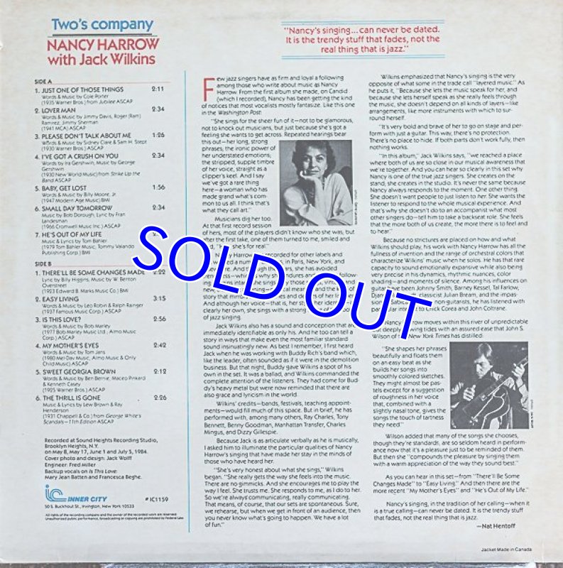 画像2: ナンシー・ハーロウ/TWO'S COMPANY (2)
