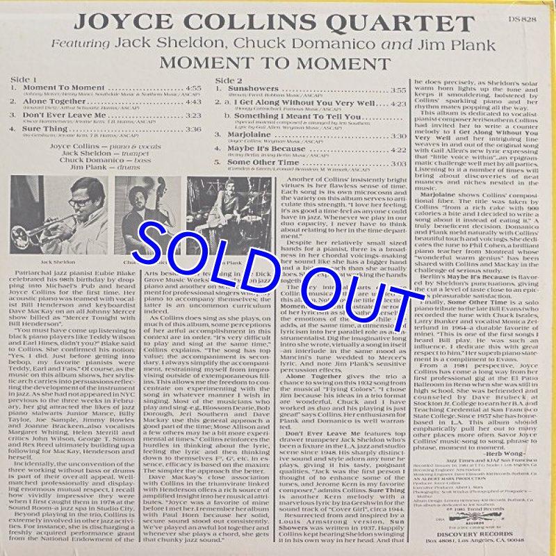 画像2: ジョイス・コリンズ(p)/MOMENT TO MOMENT (2)