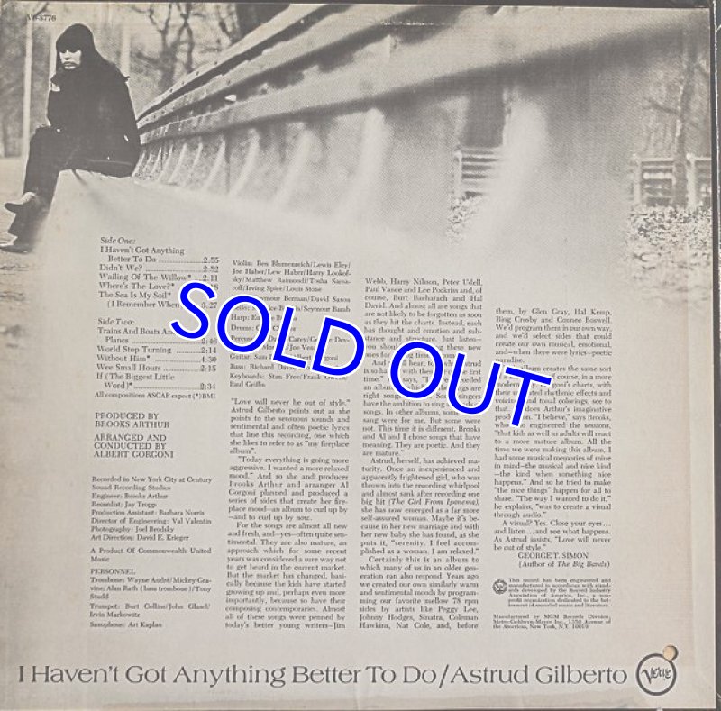 画像2: アスフラッド・ジルベルト/I HAVEN'T GOT ANYTHING BETTER TO DO (2)