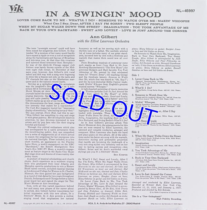 画像2: アン・ギルバート/IN A SWINGIN' MOOD (2)