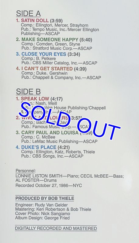 画像3: ロニー・リストン・スミス・トリオ/MAKE SOMEONE HAPPY (3)