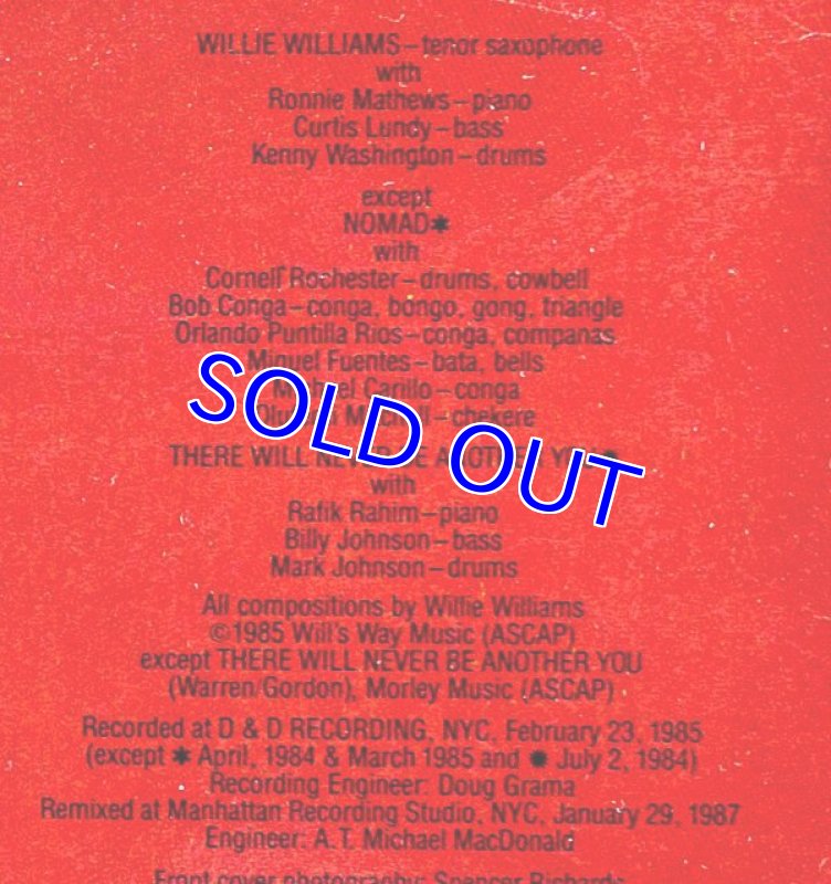 画像4: ウィリー・ウィリアムス(ts)/HOUSE CALLS (4)