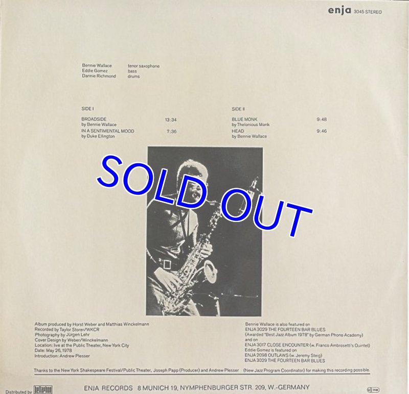 画像2: ベニー・ウォレス（ts）/LIVE AT THE PUBLIC THEATER (2)