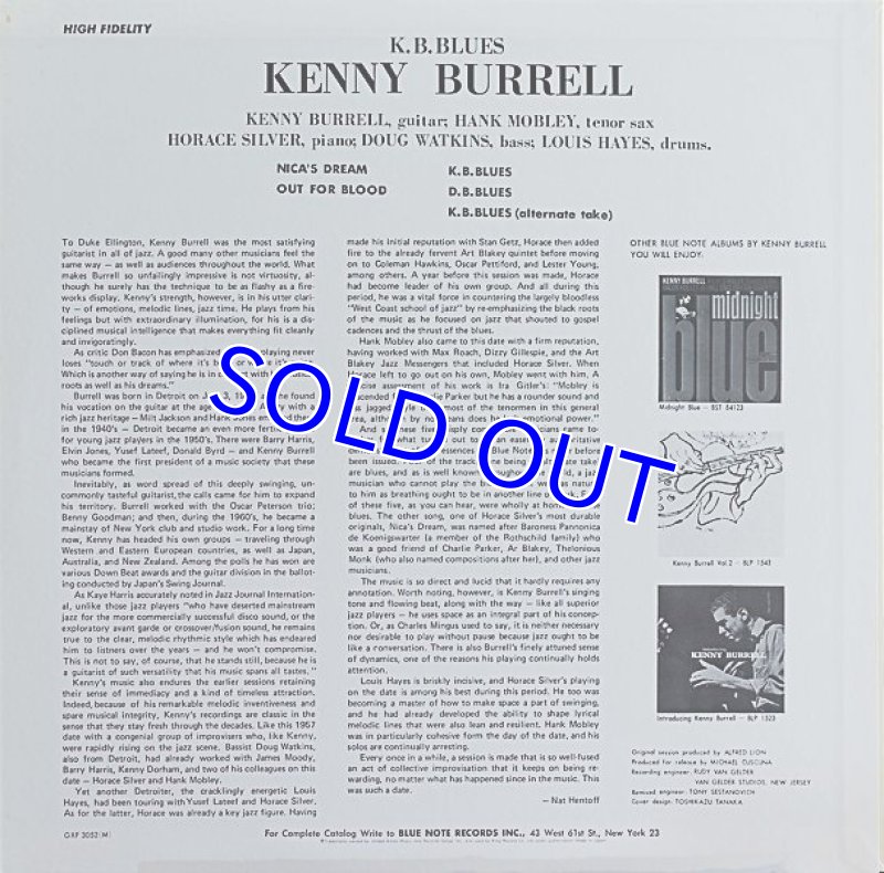 画像2: ケニー・バレル(g)/K.B.BLUES (2)