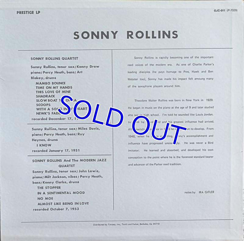 画像2: ソニー・ロリンズ(as)/WITH THE MODERN JAZZ QUARTET (2)