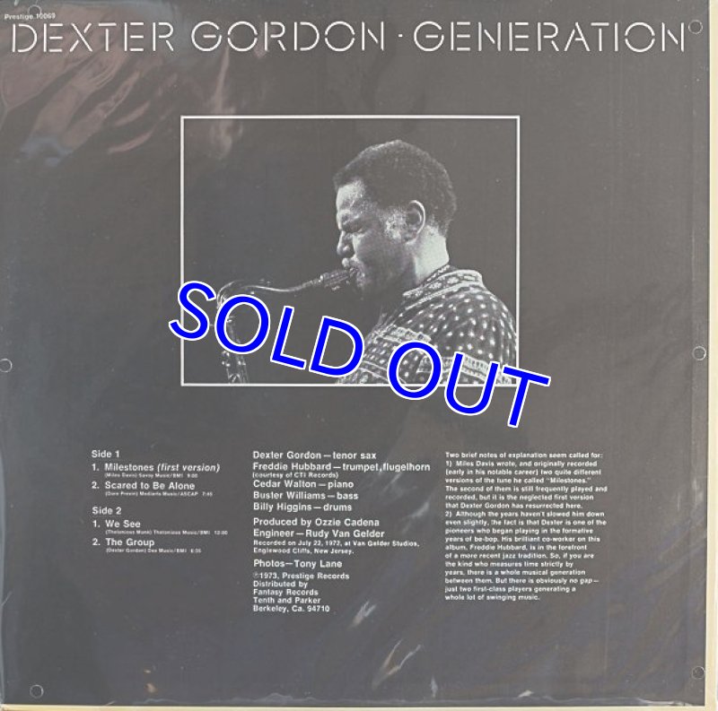画像2: デクスター・ゴードン(ts)/GENERATION (2)