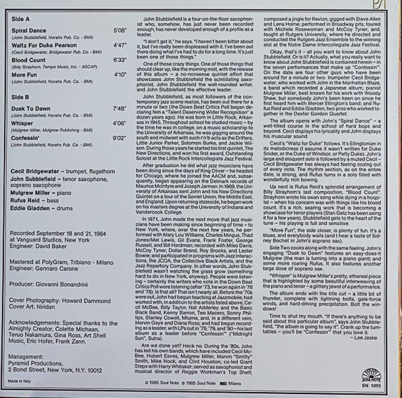 画像2: ジョン・スタブルフィールド(ts)/Confessin’ (2)