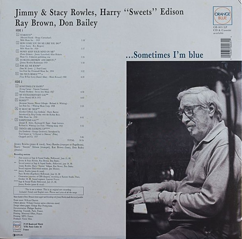 画像2: ステイシー・ロウルズ(tp)/Aometimes I'm happy, Sometimes I'm blue (2)