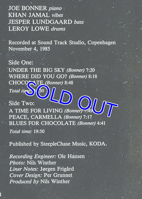 画像3: ジョー・ボナー・カルテット/SUITE FOR CHOCOLATE (3)