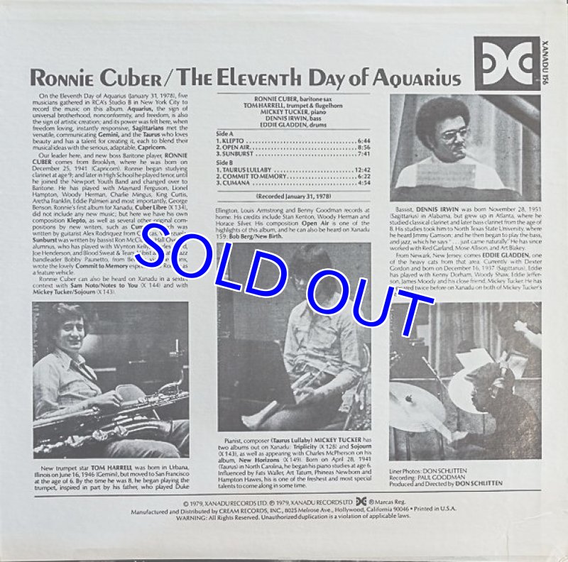 画像2: ロニー・キューバー(bs)/THE ELEVENTH DAY OF AQUARIUS (2)