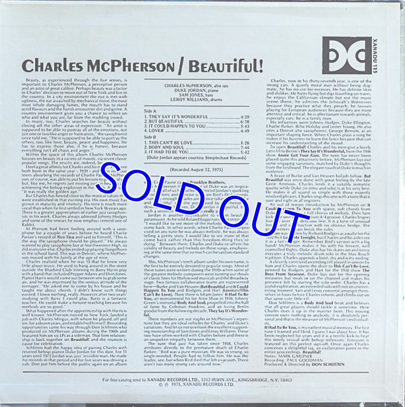 画像2: チャールス・マクファーソン(as)/BEAUTIFUL! (2)