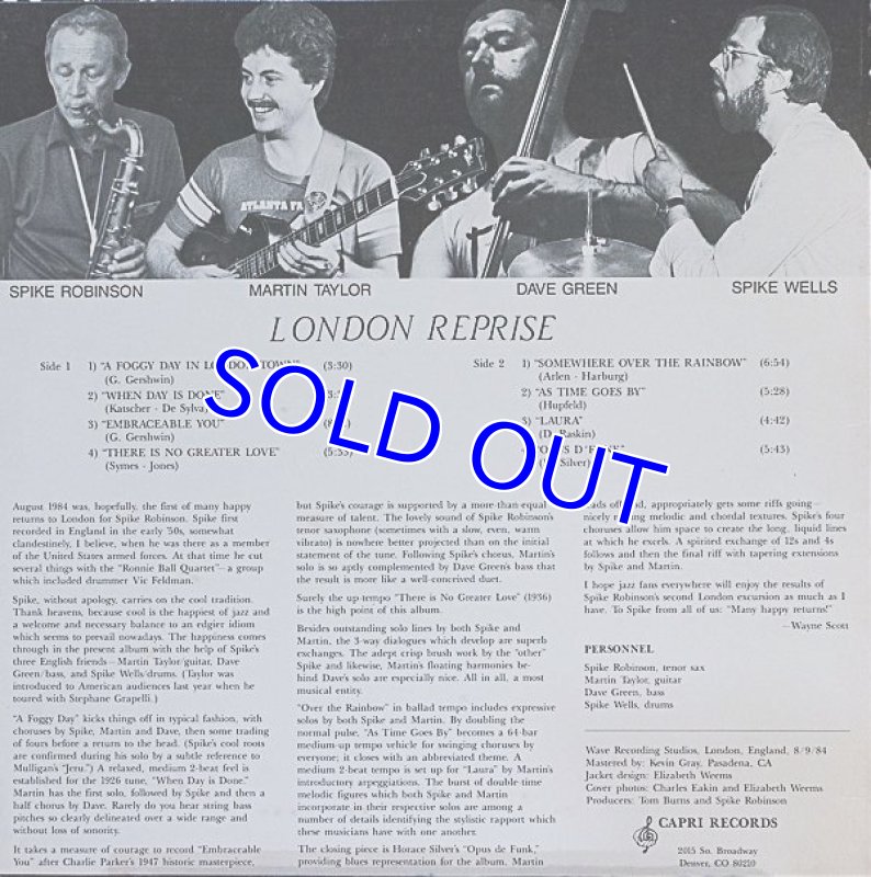 画像2: スパイク・ロビンソン（ts）/LONDON REPRISE (2)