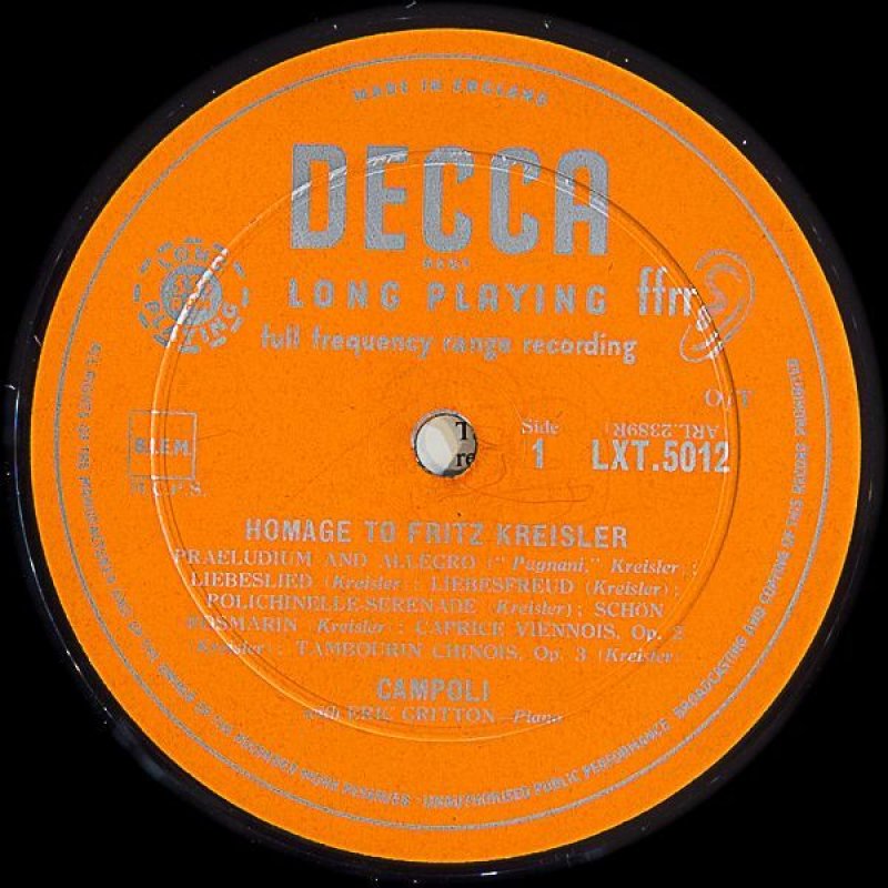 画像3: アルフレード・カンポーリ(Vn）/HOMAGE TO FRITZ KREISLER (3)