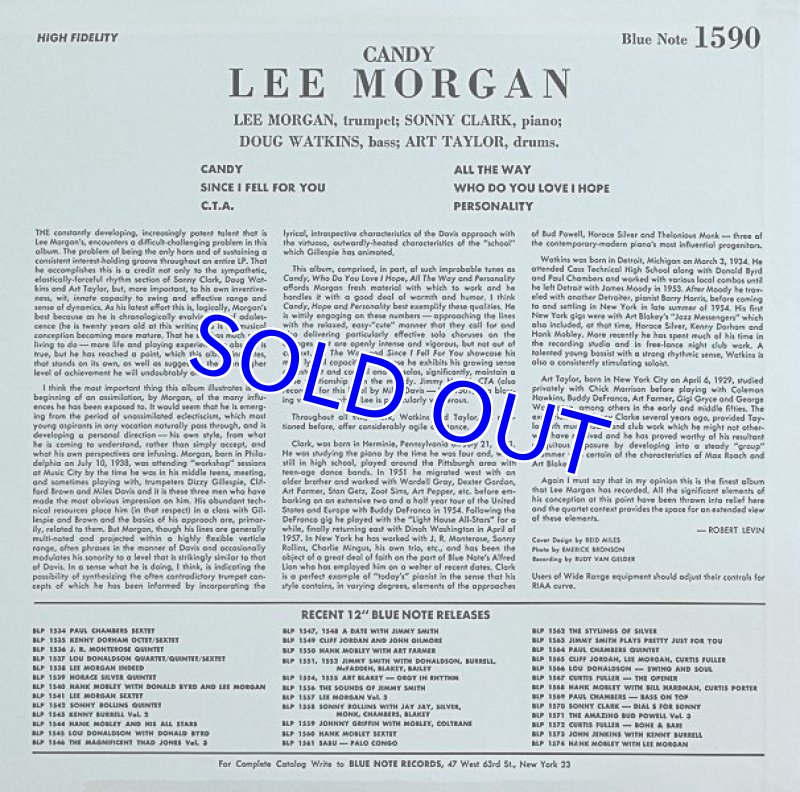 画像2: リー・モーガン(tp)/キャンディ(キング重量盤) (2)