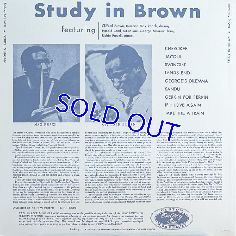画像2: クリフォード・ブラウン(tp)/スタディ・イン・ブラウン (2)