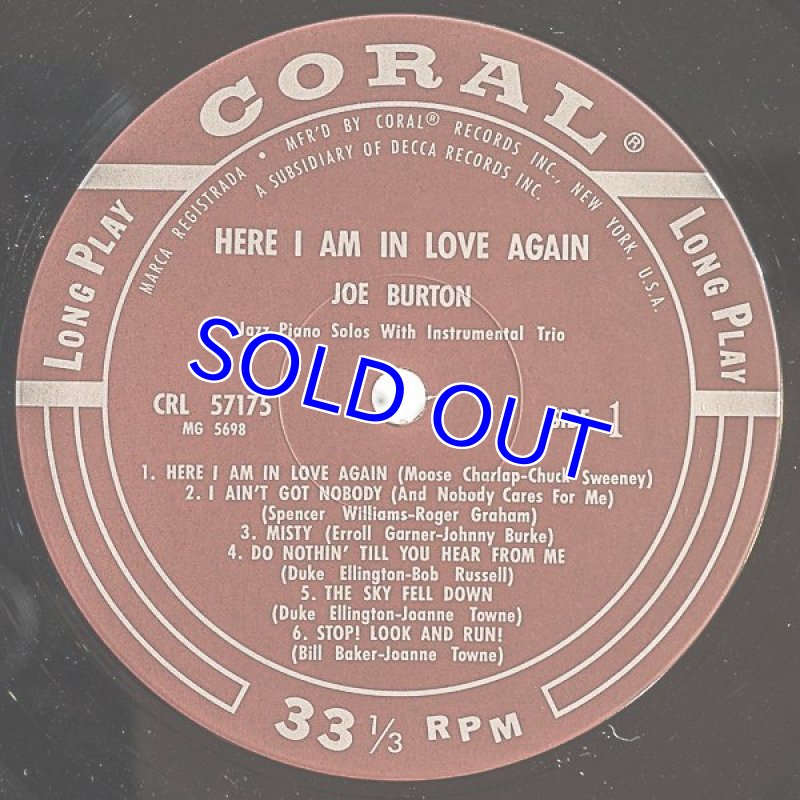 画像3: ジョー・バートン（p）/ヒアー・アイ・アム・イン・ラブ・アゲイン (3)
