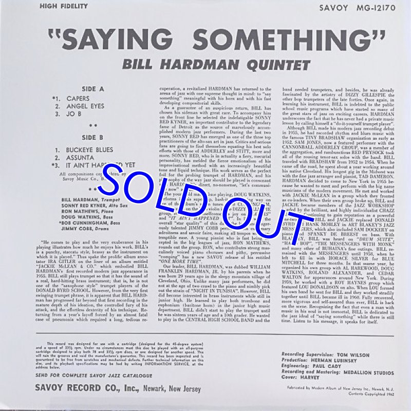 画像2: ビル・ハードマン(tp)/セイイング・サムシング (2)