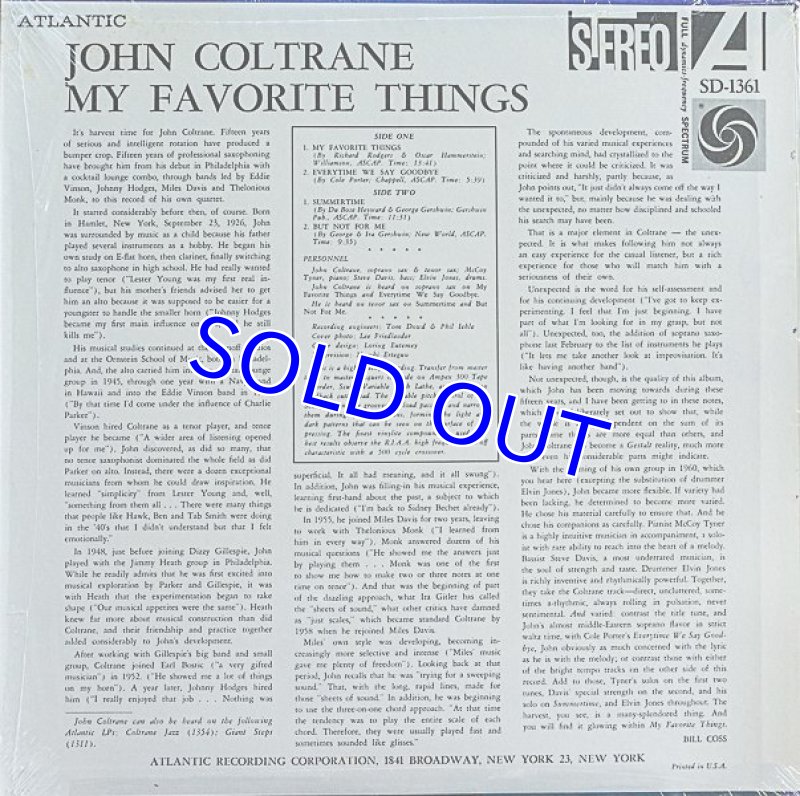 画像2: ジョン・コルトレーン（ss.ts） /MY FAVORITE THINGS (2)