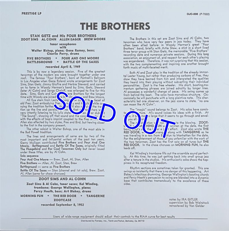 画像2: スタン・ゲッツ（ts）/THE BROTHERS (2)