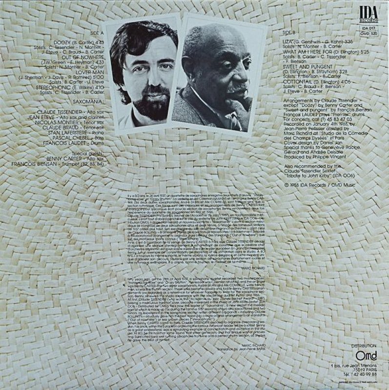 画像2: クロード・ティセンダー(as)/SAXOMANIA (2)