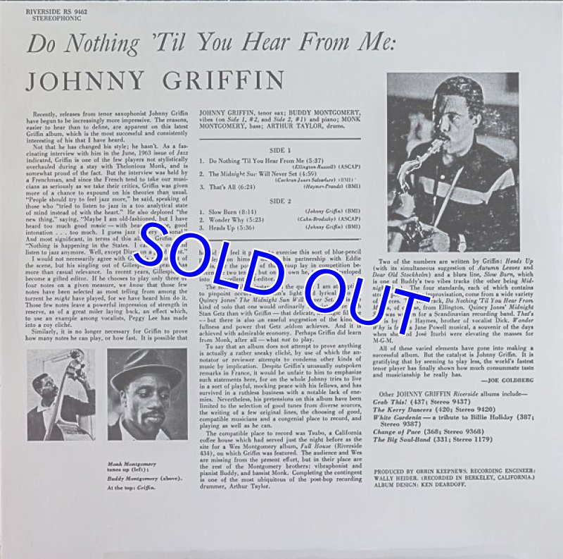 画像2: ジョニー・グリフィン(ts)/DO NOTHING 'TIL YOU HEAR FROM ME (2)