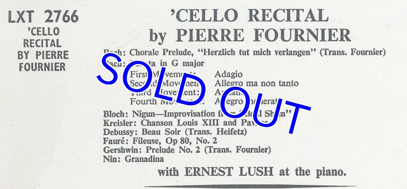 画像3: ピエール・フルニエ（Vc）/CELLO RECITAL (3)